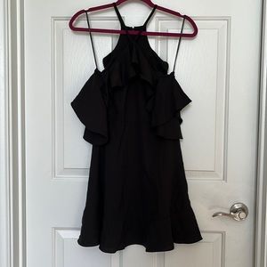 Small Black High Neck and Off the Shoulder Dress